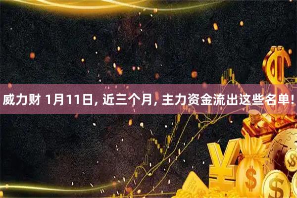 威力财 1月11日, 近三个月, 主力资金流出这些名单!